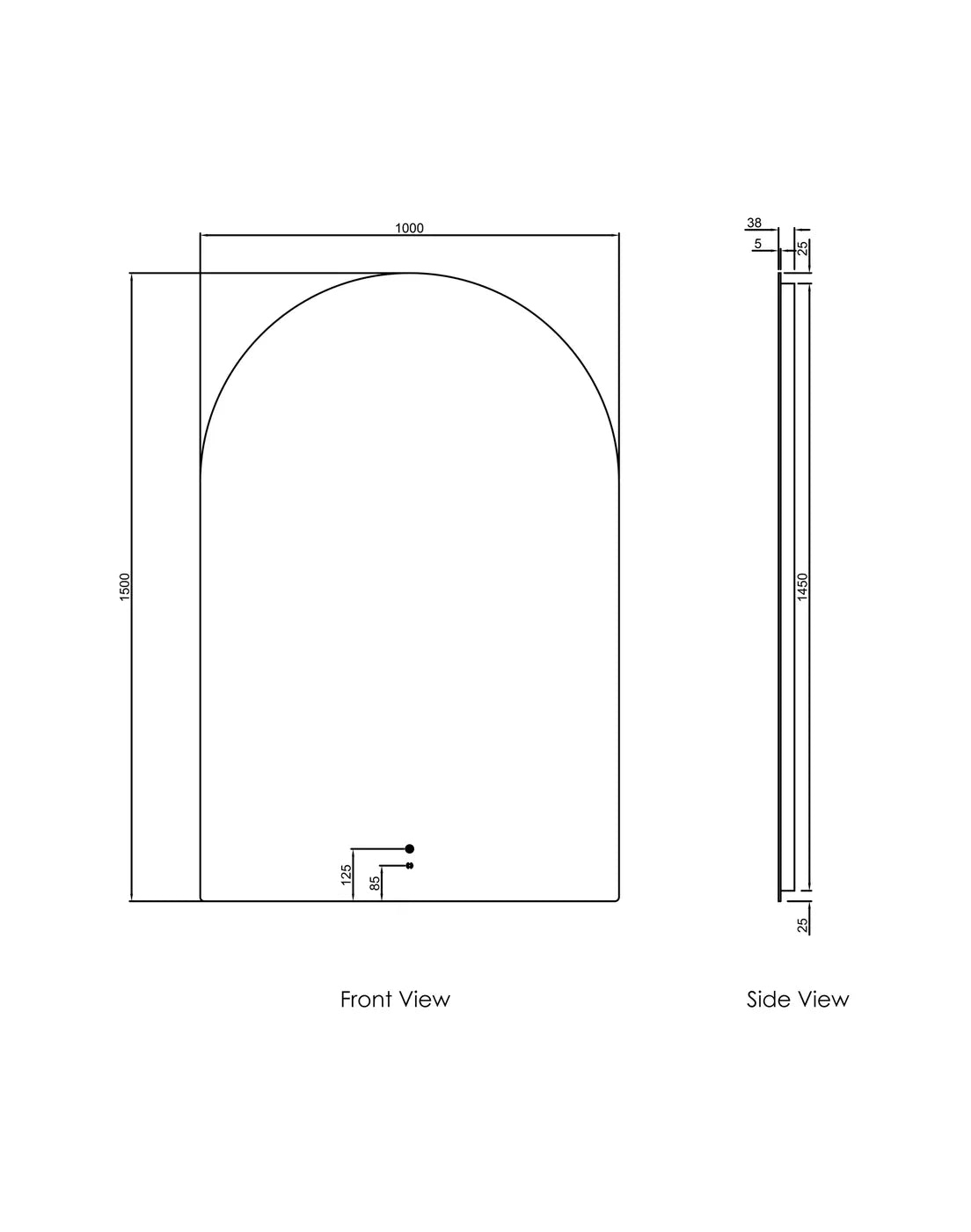 Archie LED Frameless Mirror - Neche Interiors