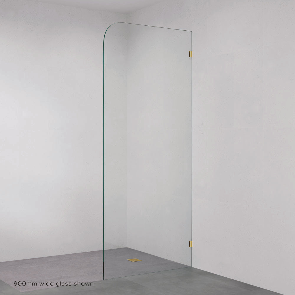 Curved Edge Fixed Frameless Glass Shower Panel
