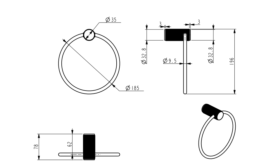 Mica Fluted Towel Ring - Neche Interiors