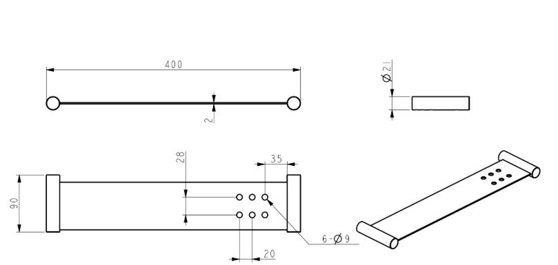 Mica Stainless Shelf - 400mm - Neche Interiors