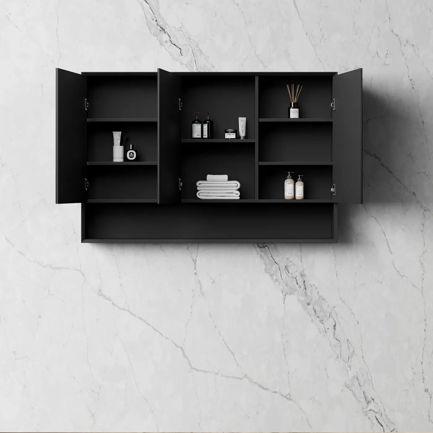 Marlo Shaving Cabinet With Shelf - Matte Black - Neche Interiors
