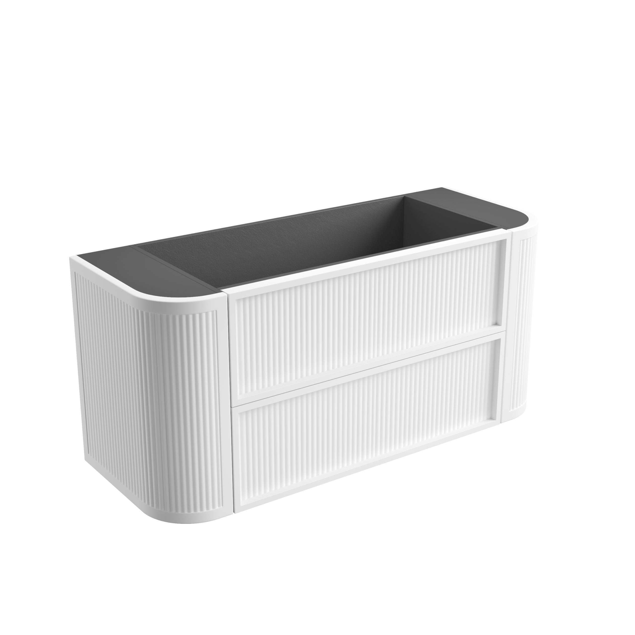 Ramee Matte White Fluted Wall Hung Vanity - Neche Interiors