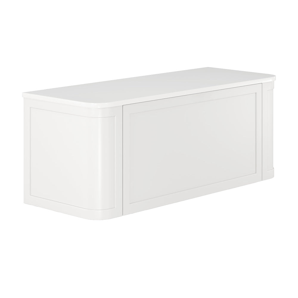 Mila Curved Satin White Cabinet