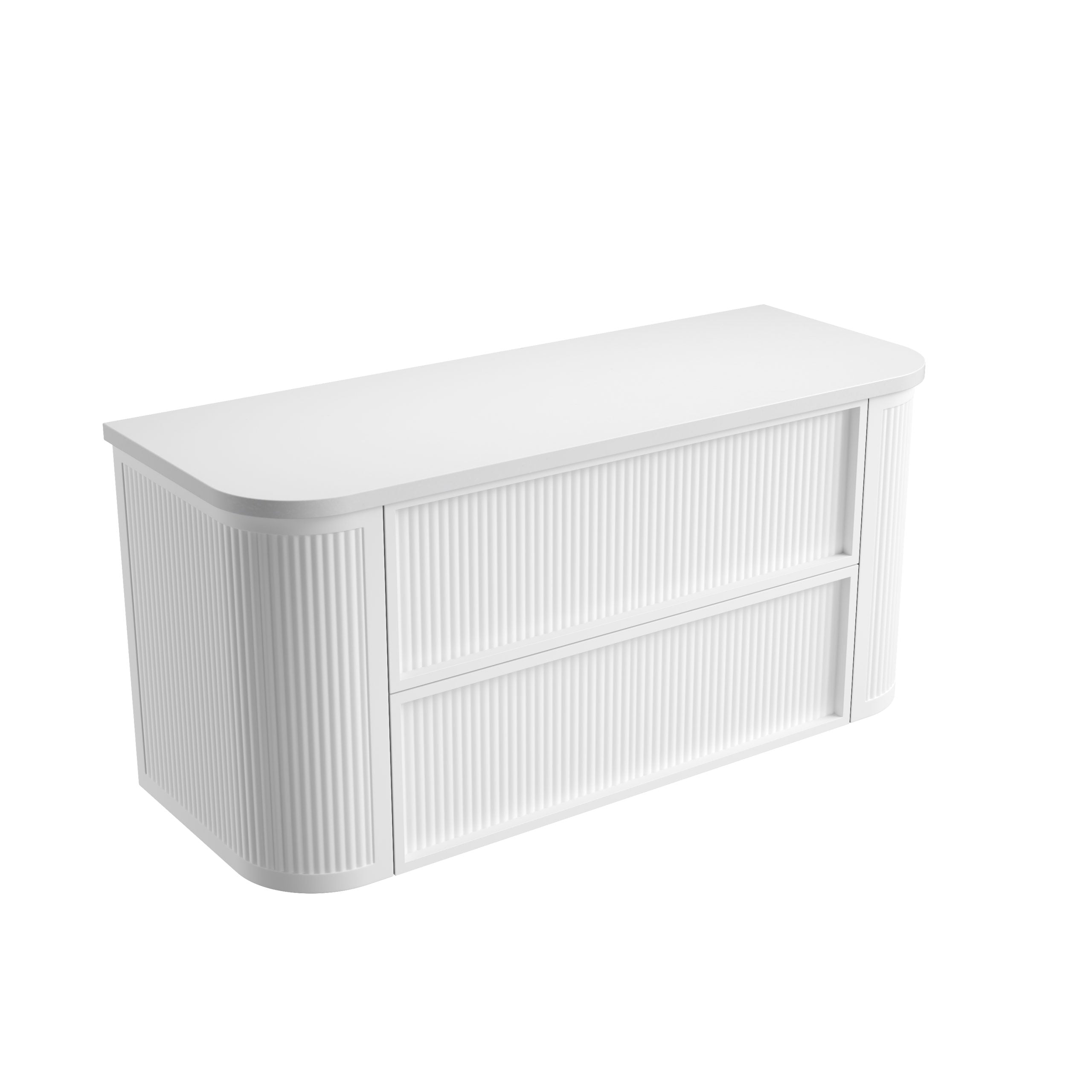 Ramee Matte White Fluted Wall Hung Vanity - Neche Interiors