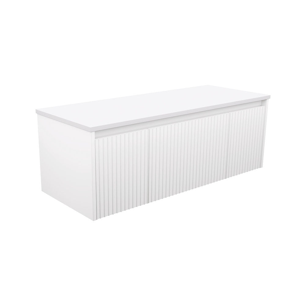 Alina Fluted Satin White Cabinet