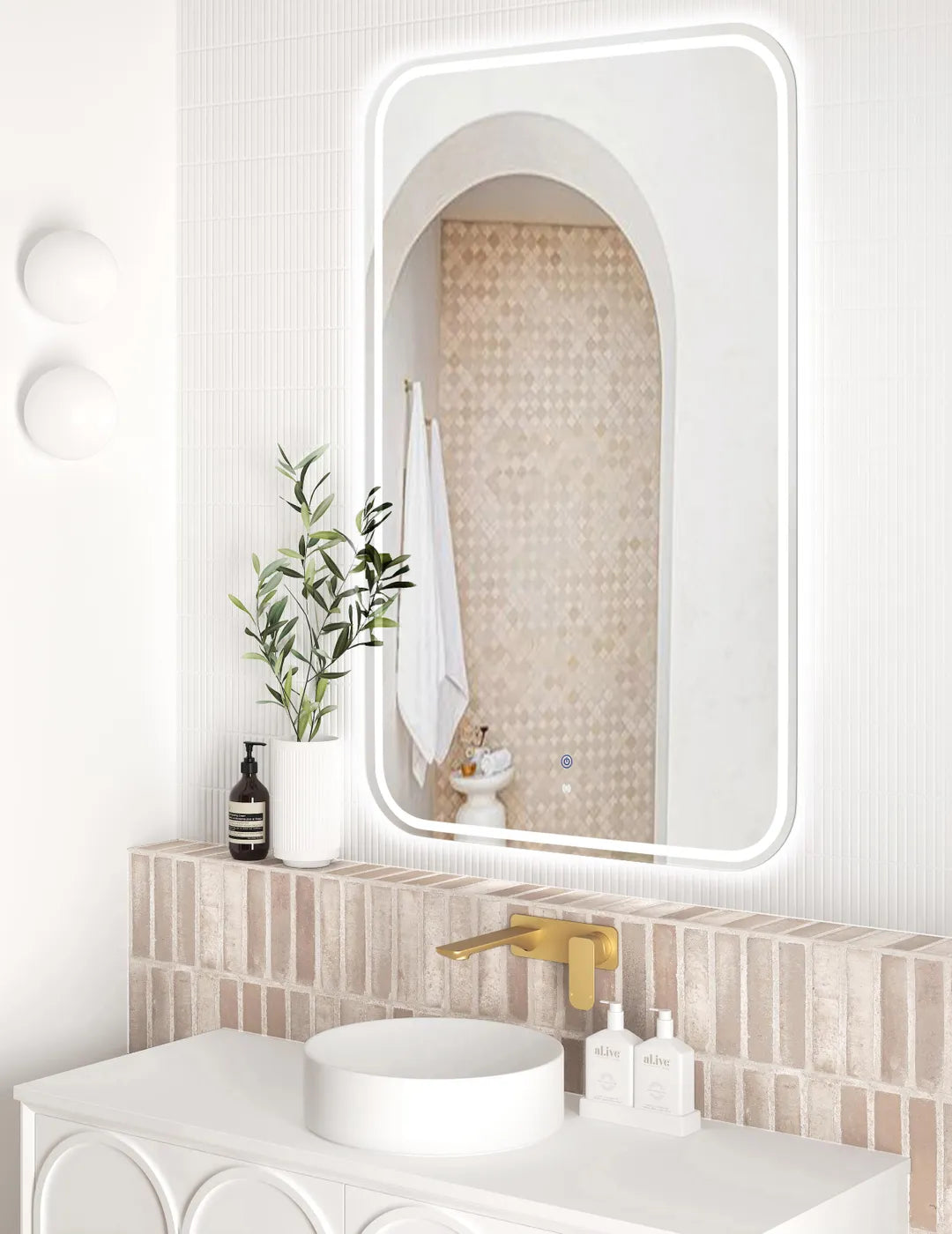 Newport LED Frameless Mirror - Neche Interiors