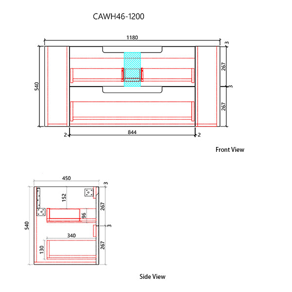 Curva Wall Hung Vanity - Neche Interiors