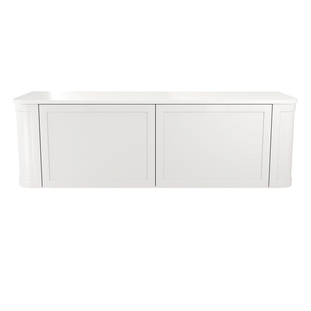 Mila Curved Satin White Cabinet