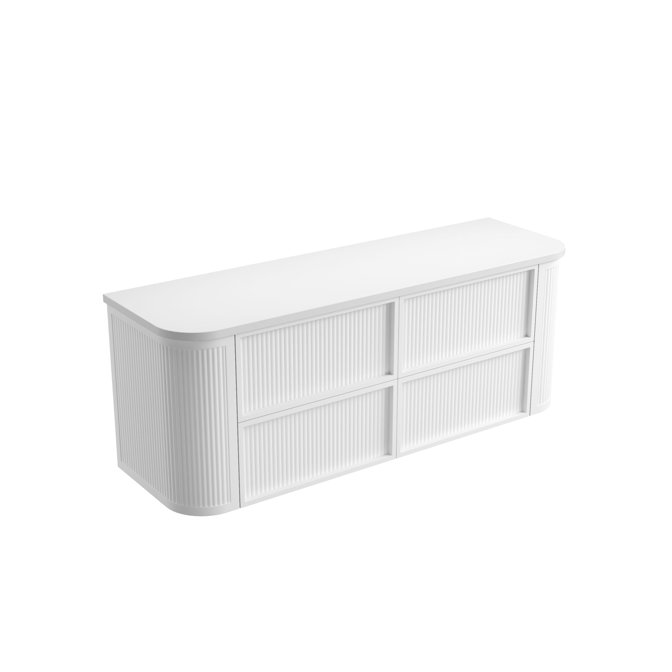 Ramee Matte White Fluted Wall Hung Vanity - Neche Interiors