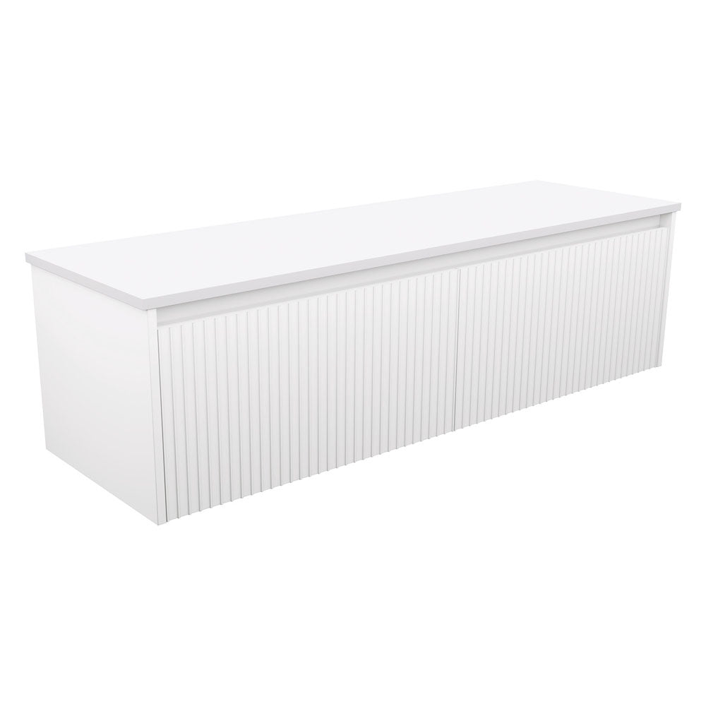 Alina Fluted Satin White Cabinet