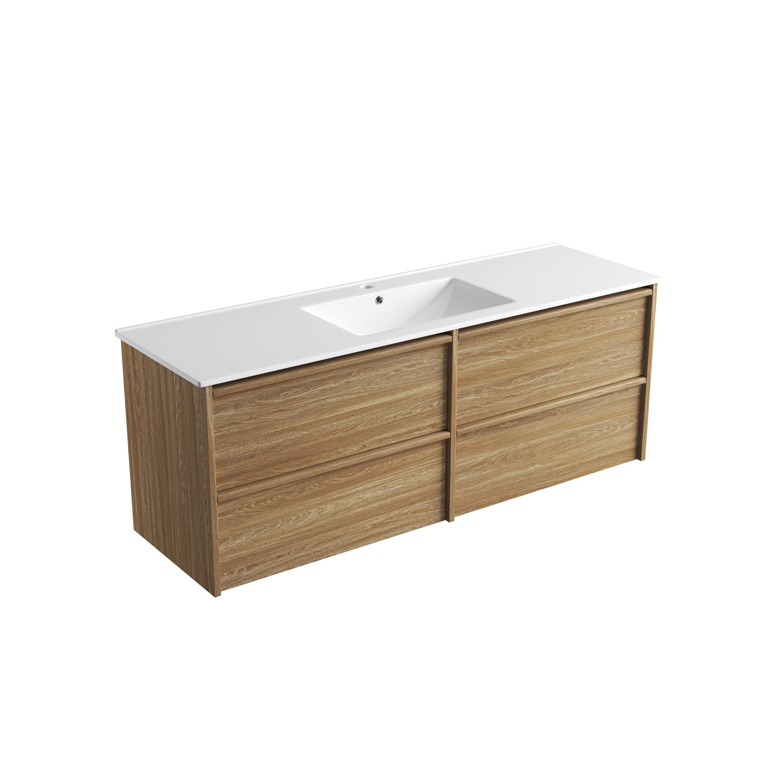 Venetta Framed Wall Hung Harvest Oak Vanity - Neche Interiors