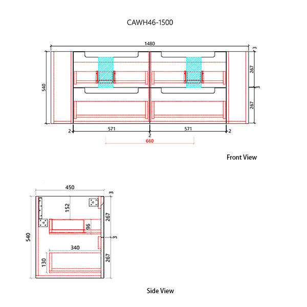 Curva Wall Hung Vanity - Neche Interiors