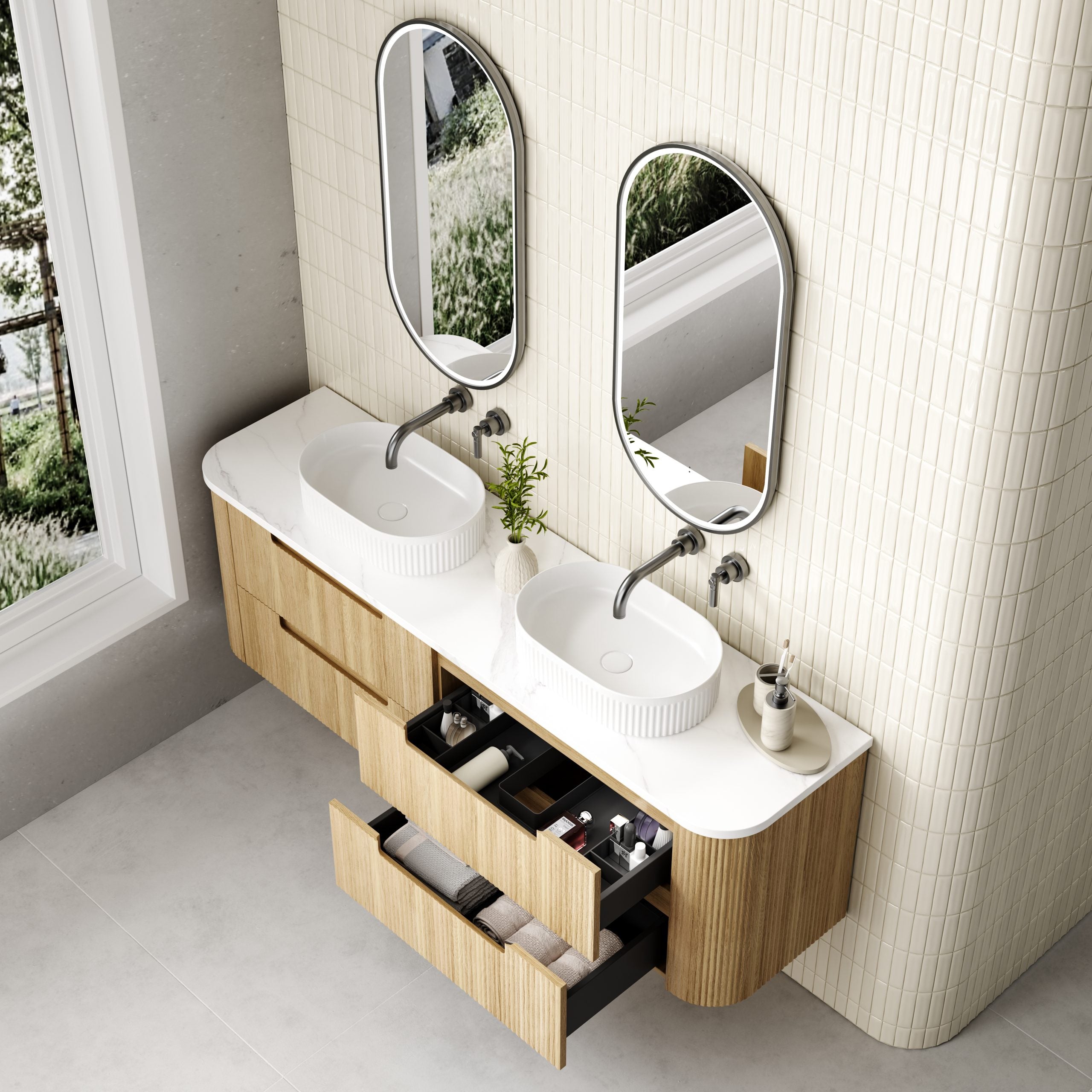Varcelli Tier Wall Hung Vanity - Neche Interiors