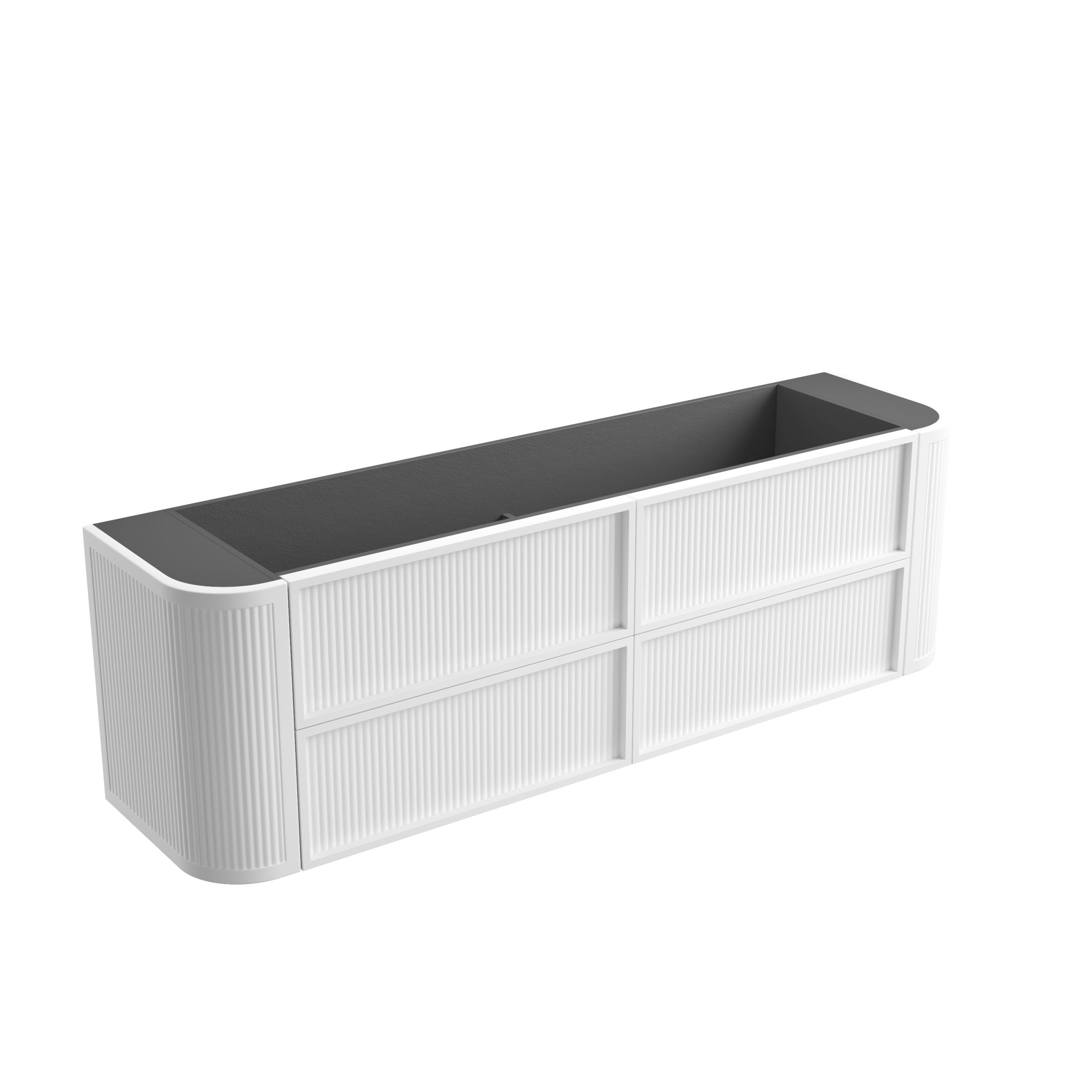 Ramee Matte White Fluted Wall Hung Vanity - Neche Interiors