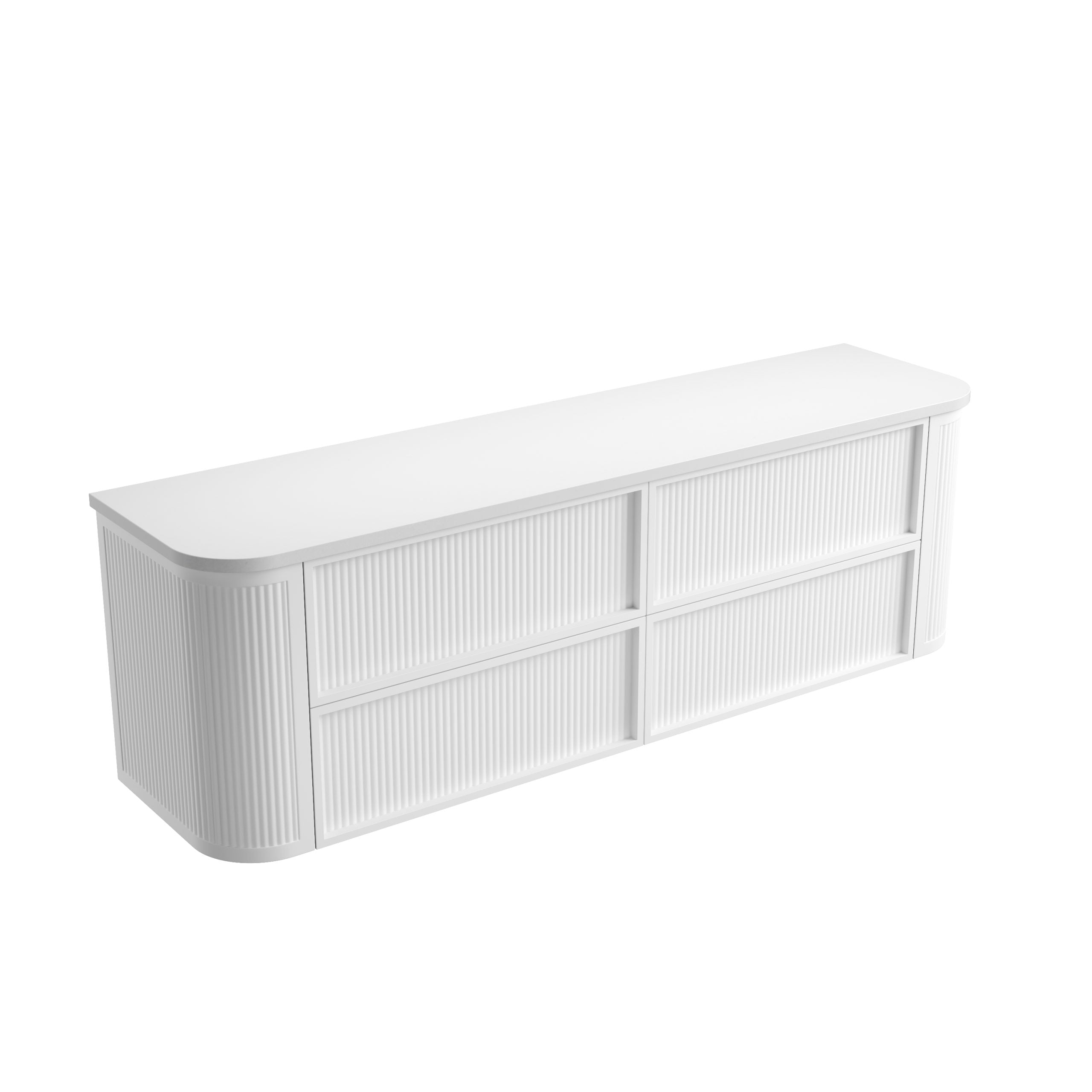 Ramee Matte White Fluted Wall Hung Vanity - Neche Interiors