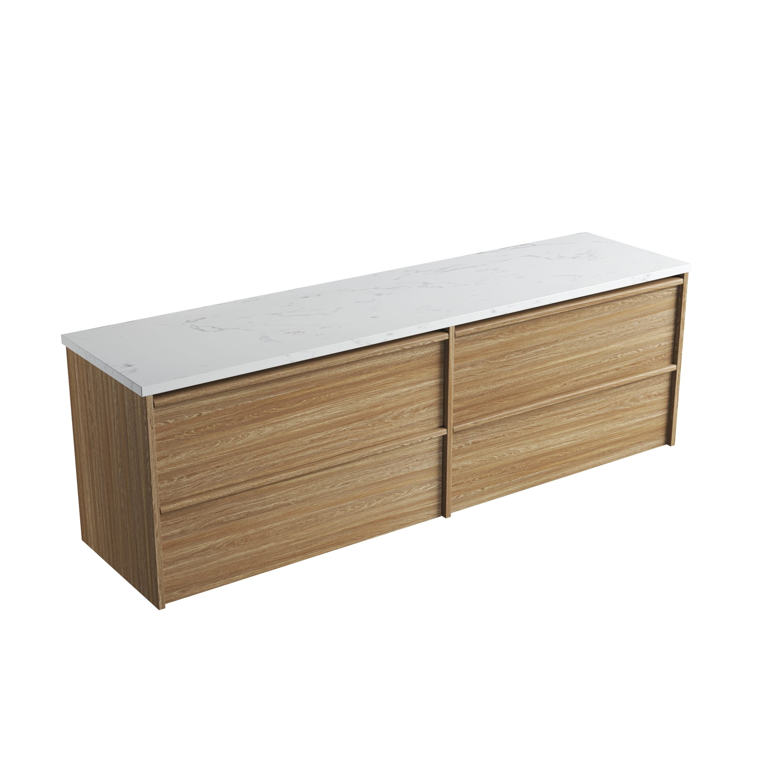 Venetta Framed Wall Hung Harvest Oak Vanity - Neche Interiors