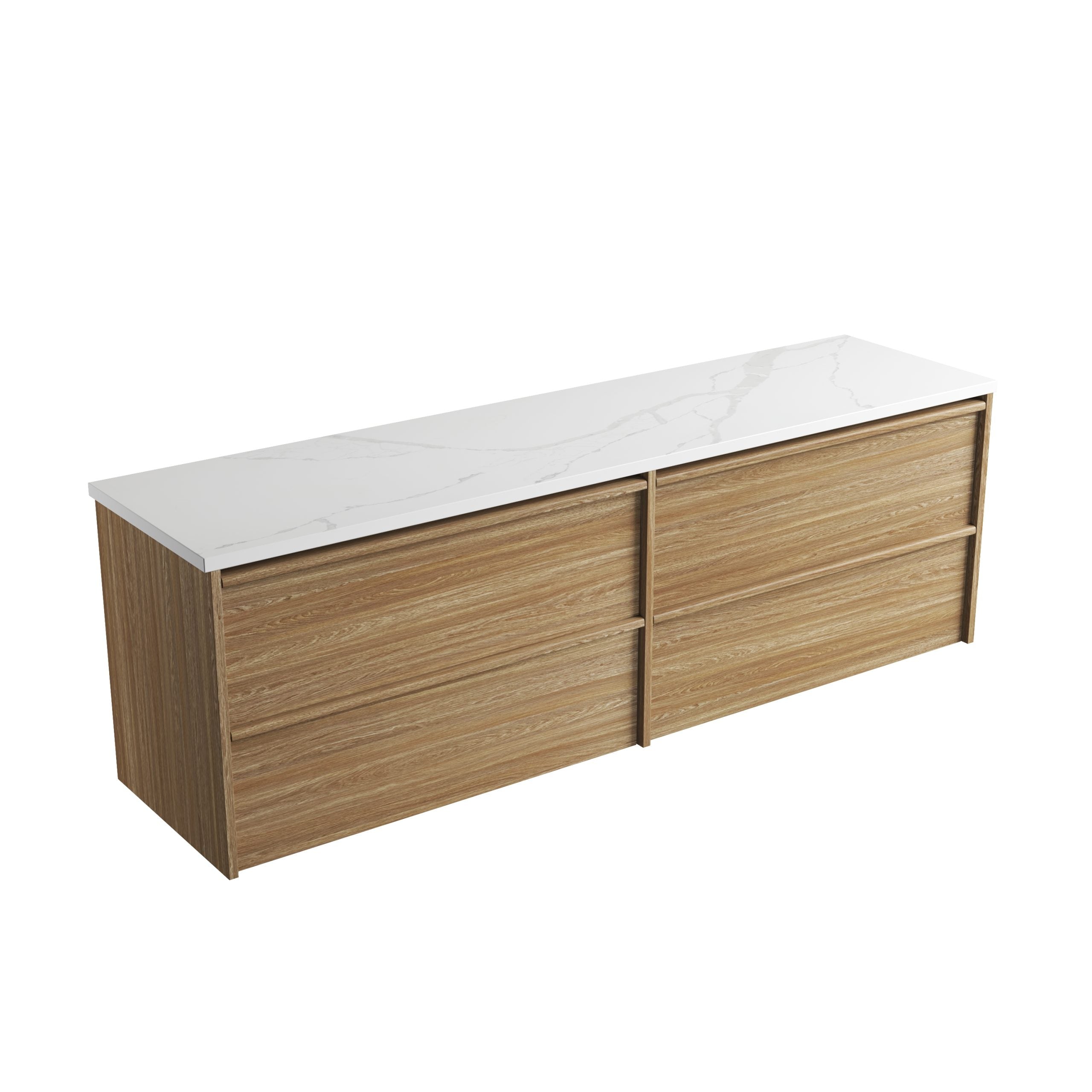Venetta Framed Wall Hung Harvest Oak Vanity - Neche Interiors