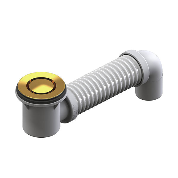 Art Australia 40mm Bath Bend Pop Down with Connector - Polished Brass