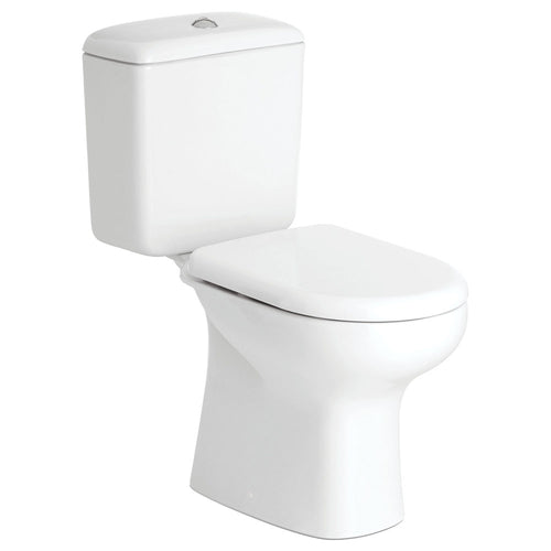 RAK Liwa White Close-Coupled Toilet Suite, Alpine White with S-Trap 140