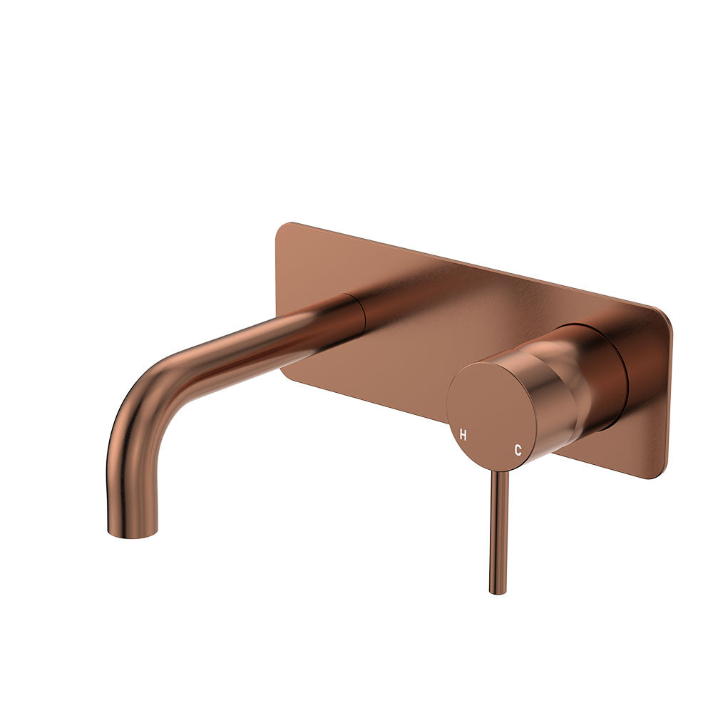 Kaya Basin/Bath Wall Mixer Set, Rectangular Plates, 130mm Outlet