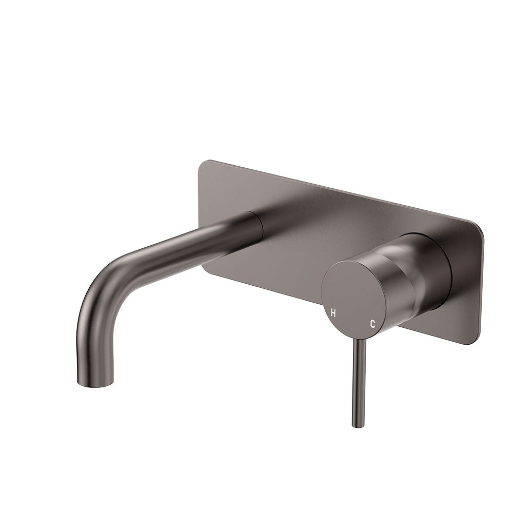 Kaya Basin/Bath Wall Mixer Set, Rectangular Plates, 130mm Outlet
