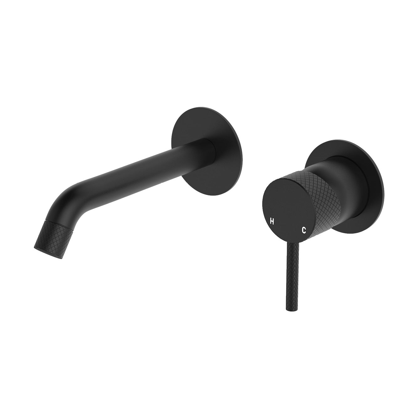 Axle Wall Basin/Bath Mixer Set, Round Plates, 160mm Outlet - Neche Interiors