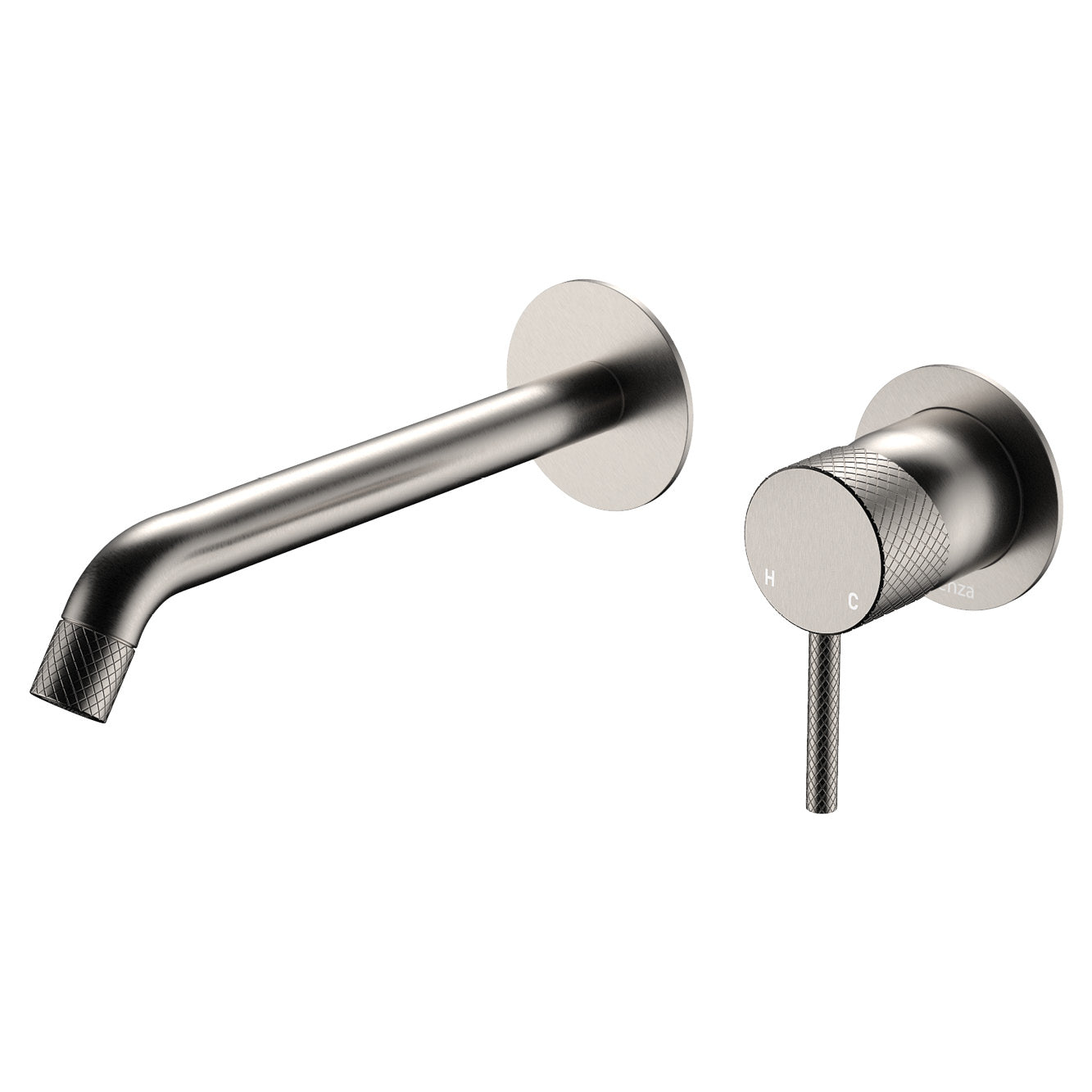 Axle Wall Basin/Bath Mixer Set, Round Plates, 200mm Outlet