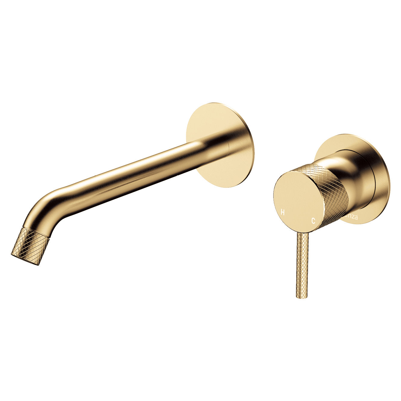 Axle Wall Basin/Bath Mixer Set, Round Plates, 200mm Outlet - Neche Interiors