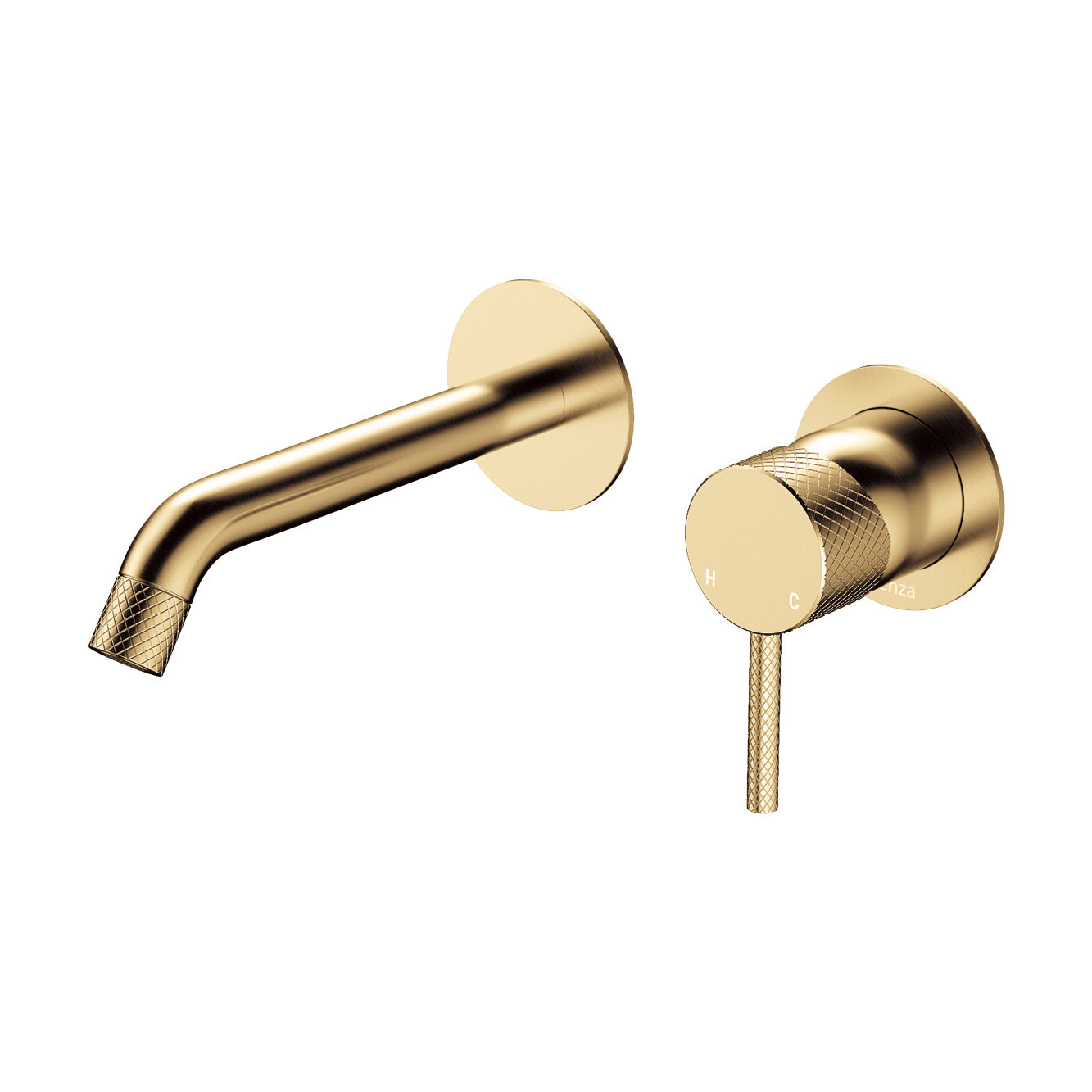 Axle Wall Basin/Bath Mixer Set, Round Plates, 160mm Outlet - Neche Interiors