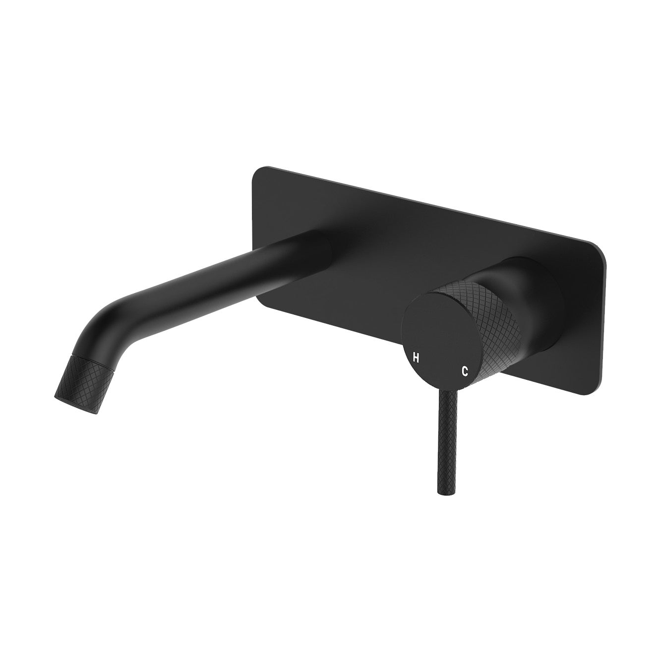 Axle Wall Basin/Bath Mixer Set, Rectangular Plate, 160mm Outlet - Neche Interiors
