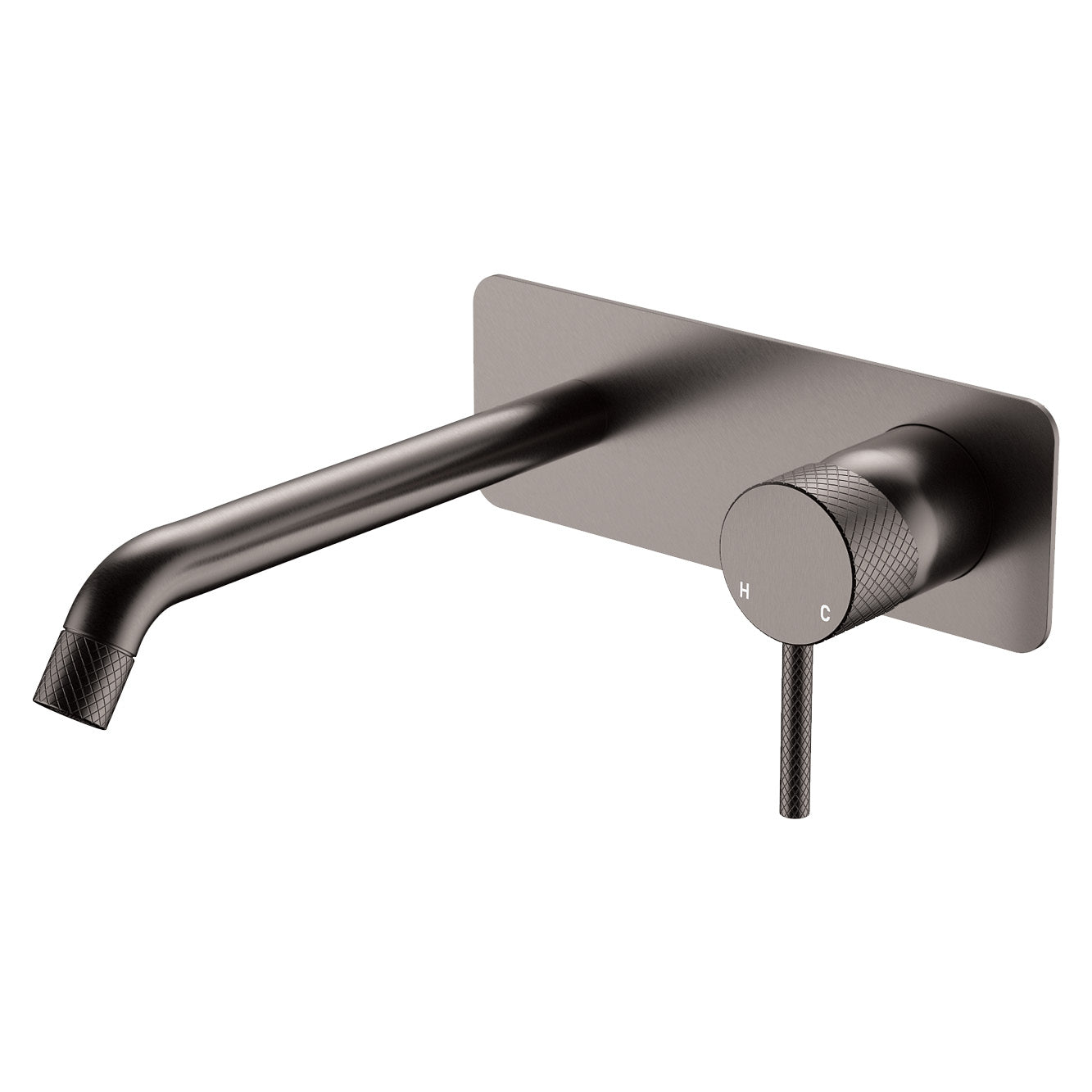 Axle Wall Basin/Bath Mixer Set, Rectangular Plate, 200mm Outlet - Neche Interiors
