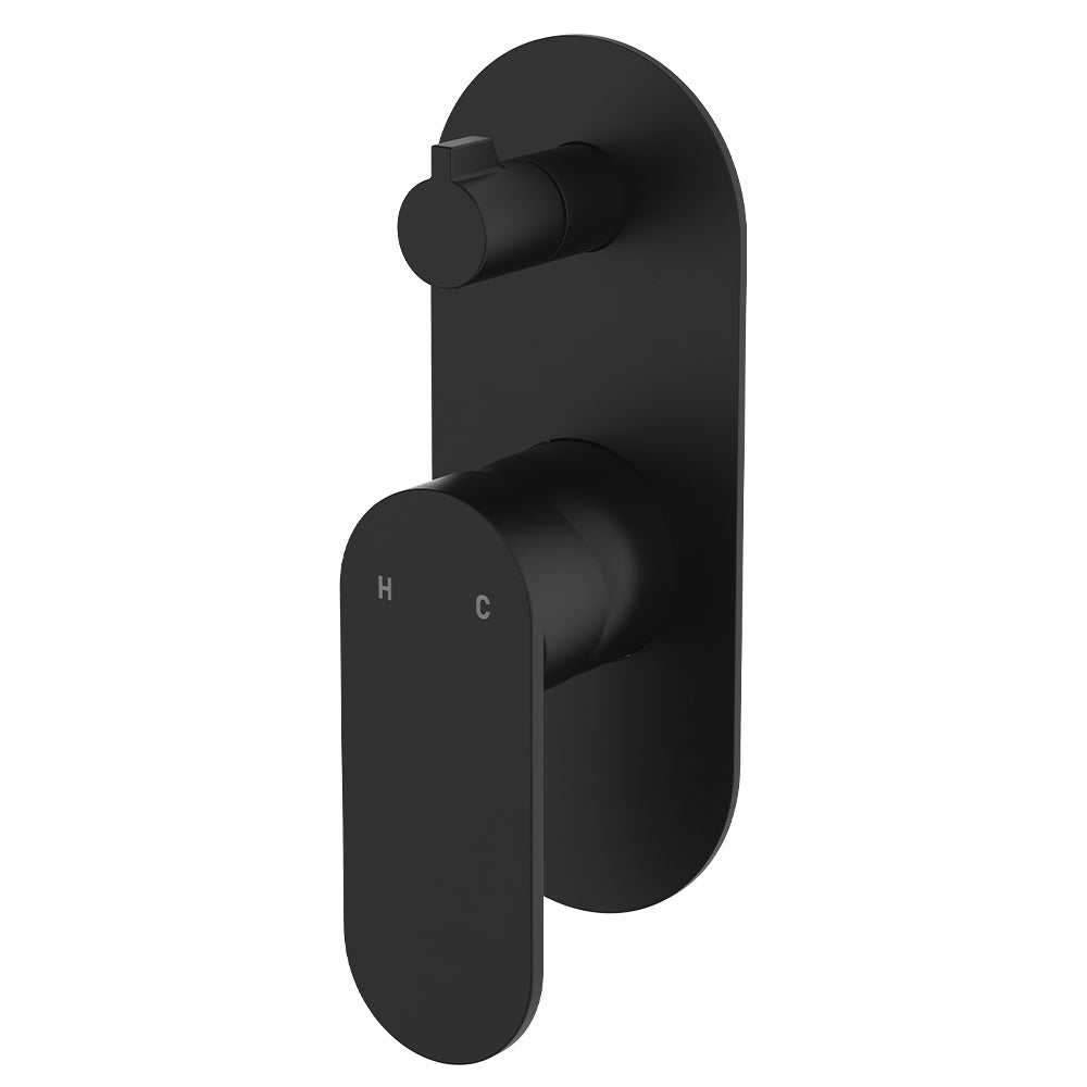 Empire Slim Wall Diverter Mixer, Large Oval Plate, Vertical - Neche Interiors