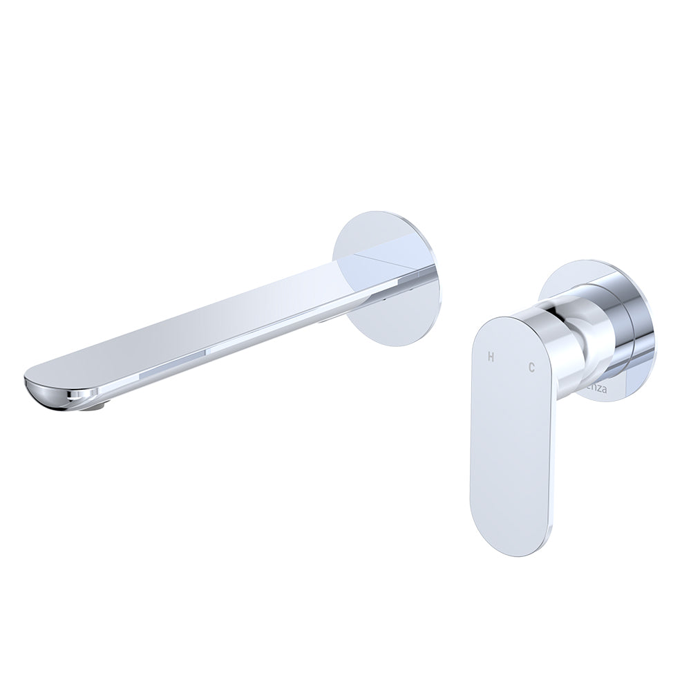 Empire Slim Basin/Bath Wall Mixer Set, Round Plates, 200mm Outlet - Neche Interiors