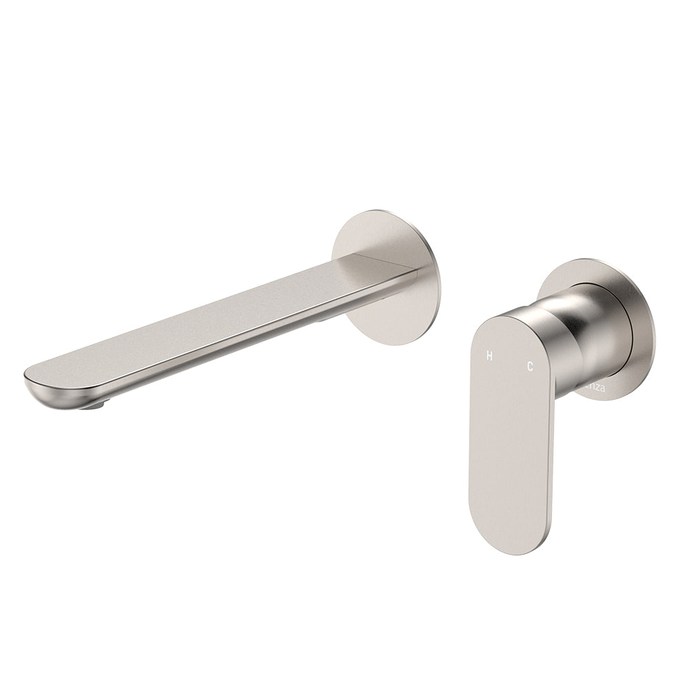 Empire Slim Basin/Bath Wall Mixer Set, Round Plates, 200mm Outlet - Neche Interiors