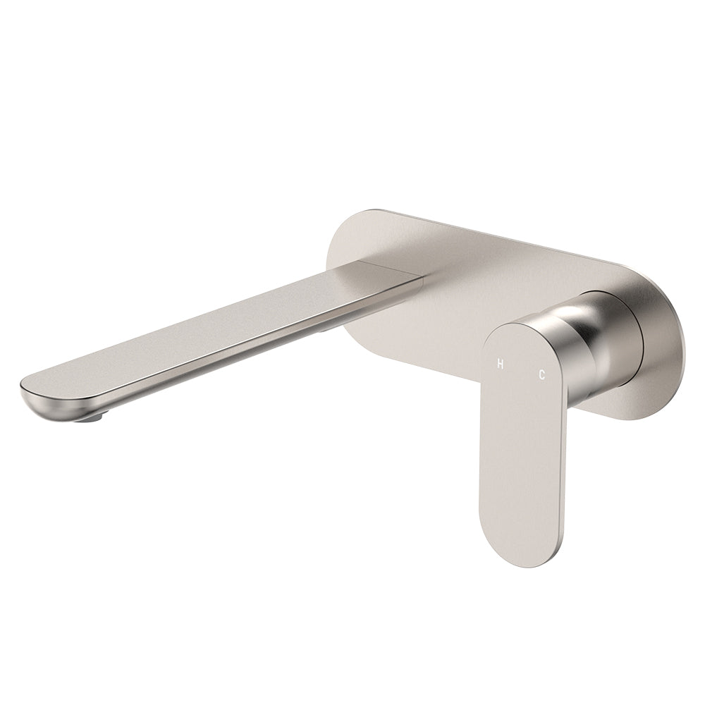 Empire Slim Basin/Bath Wall Mixer Set, Oval Plate, 200mm Outlet - Neche Interiors