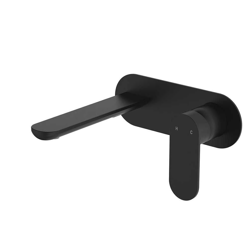 Empire Slim Basin/Bath Wall Mixer Set, Oval Plate, 160mm Outlet - Neche Interiors