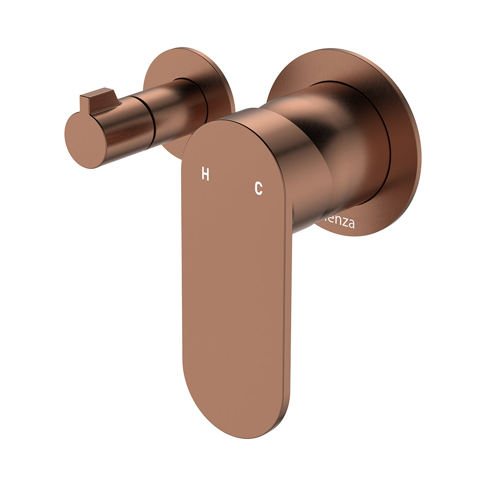 Empire Slim Wall Diverter Mixer, Small Round Plates, Horizontal
