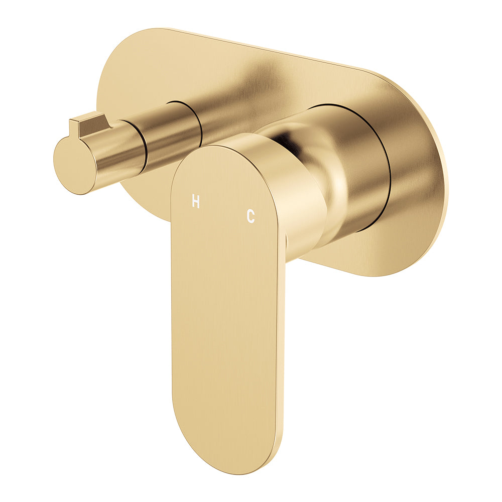 Empire Slim Wall Diverter Mixer, Large Oval Plate, Horizontal - Neche Interiors