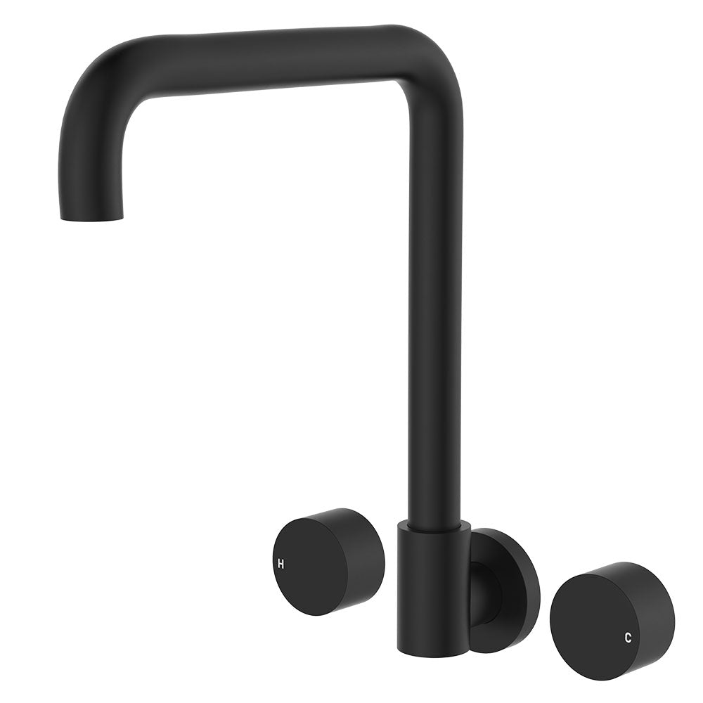 Kaya Squareline Wall Set, Round Taps