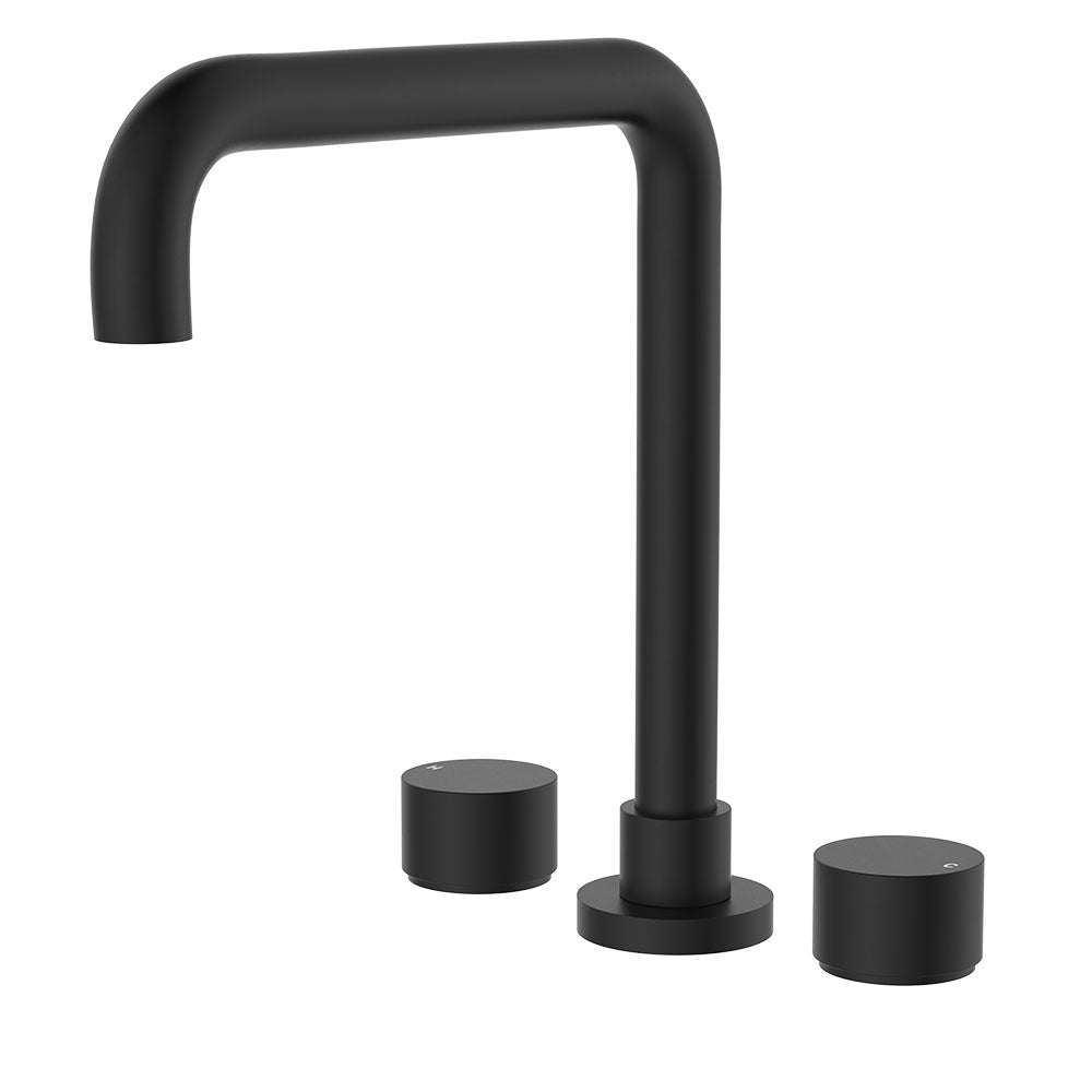 Kaya Squareline Hob Set, Round Taps