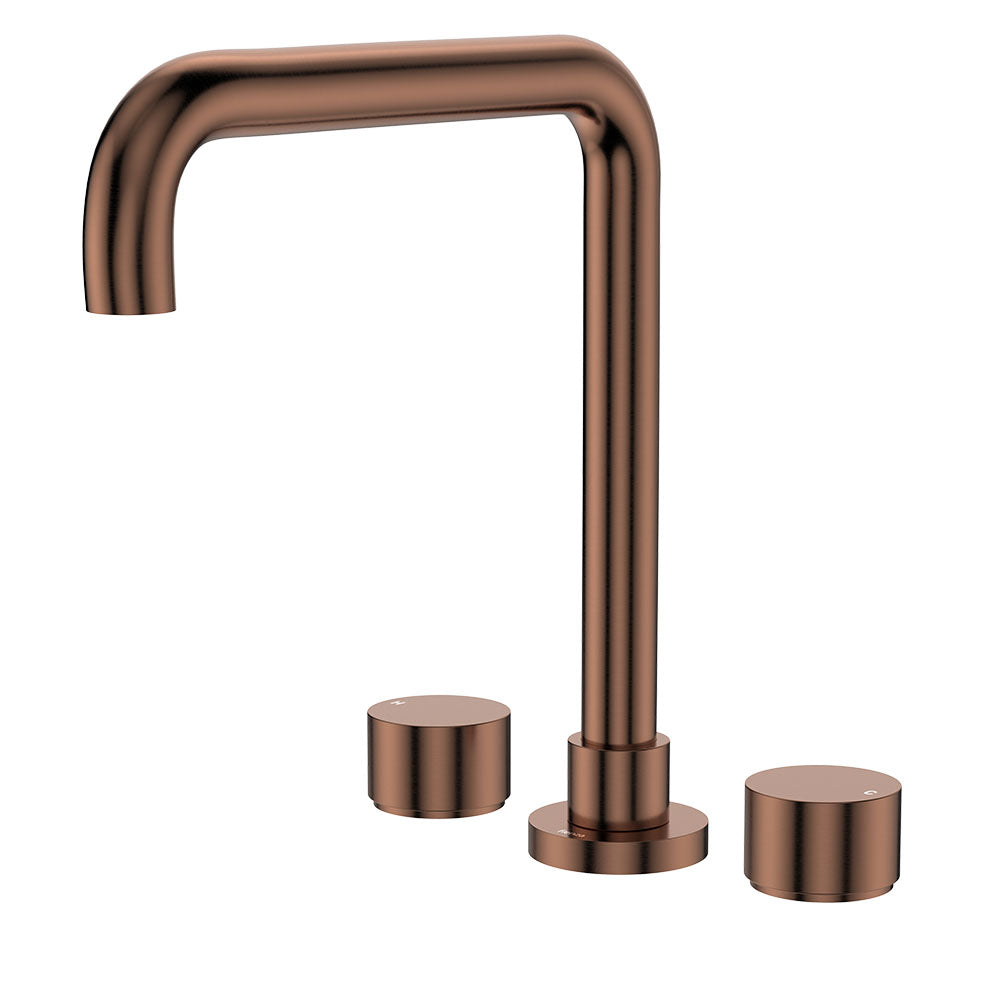 Kaya Squareline Hob Set, Round Taps