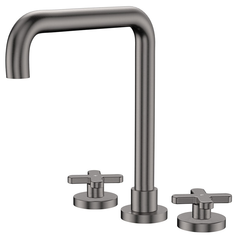 Kaya Squareline Hob Set, Cross Taps