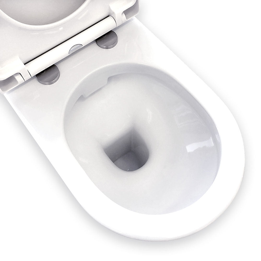 RAK Resort Back-to-Wall Toilet Suite, Gloss White with Bottom Inlet - Neche Interiors