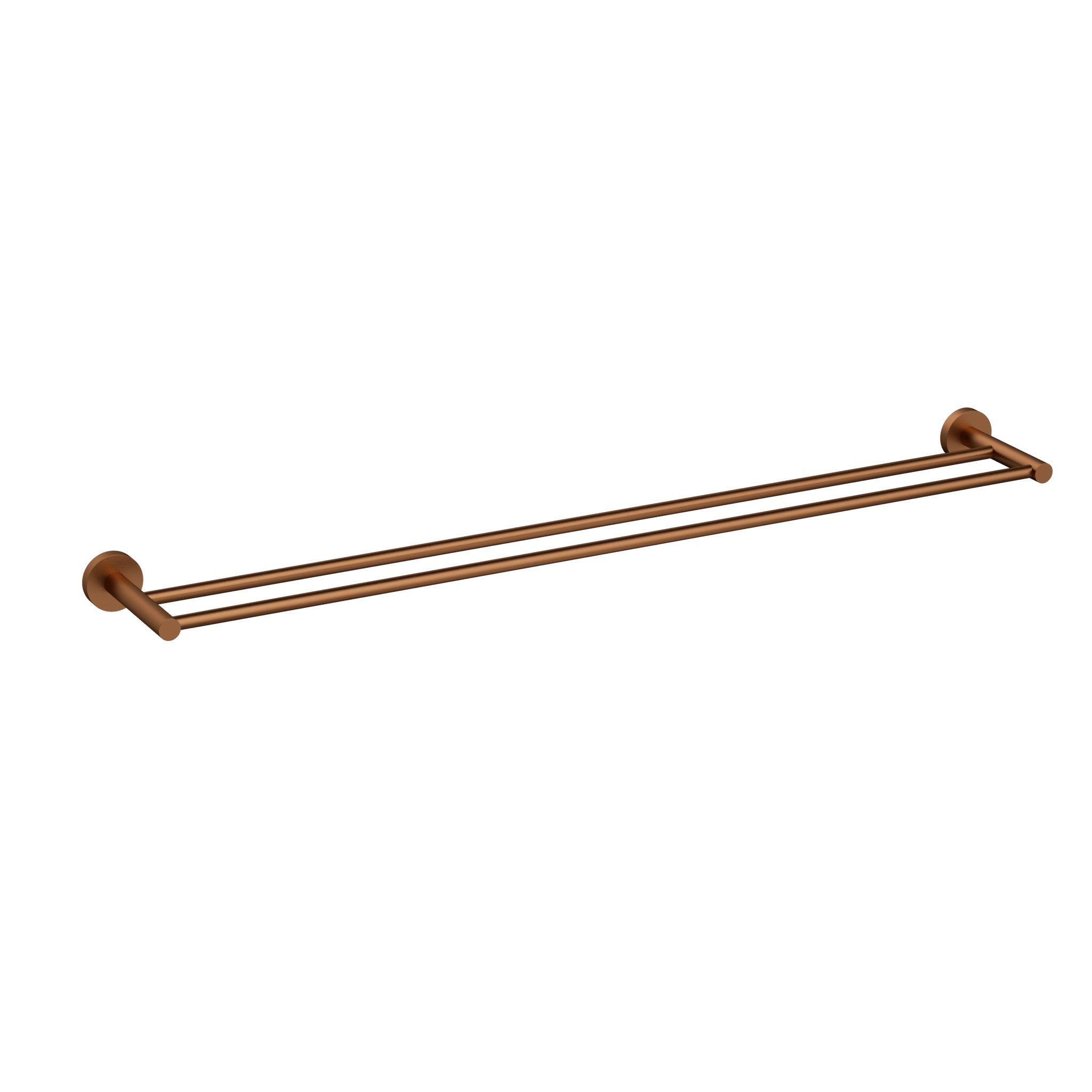 Otus Slimline Double Towel Rail 900 mm In Brushed Copper