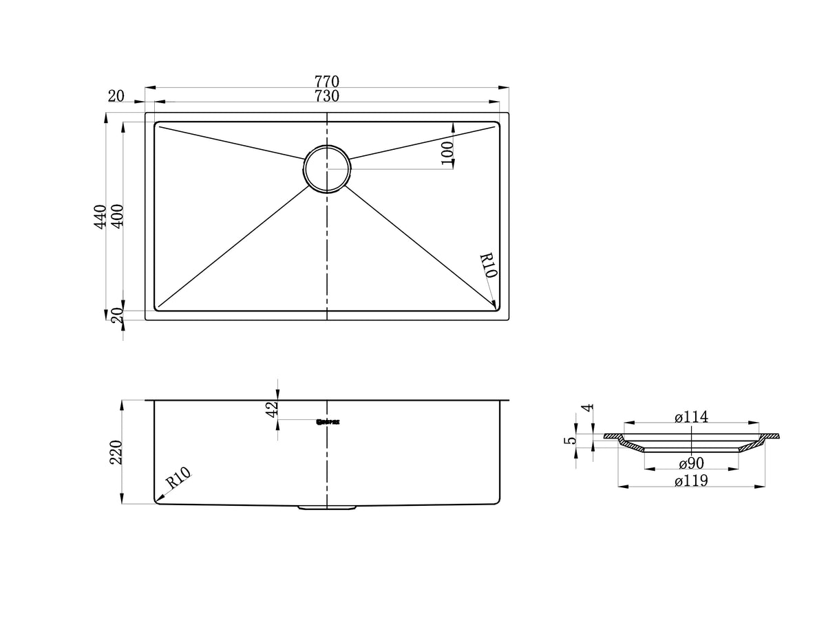 Axon Sink 77S 770x440x220 — view 2
