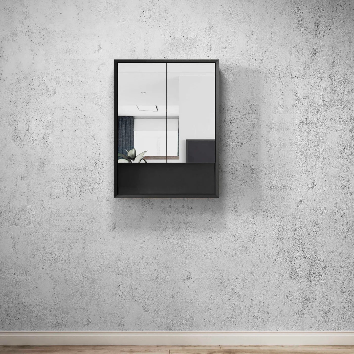 Marlo Shaving Cabinet With Shelf - Matte Black - Neche Interiors