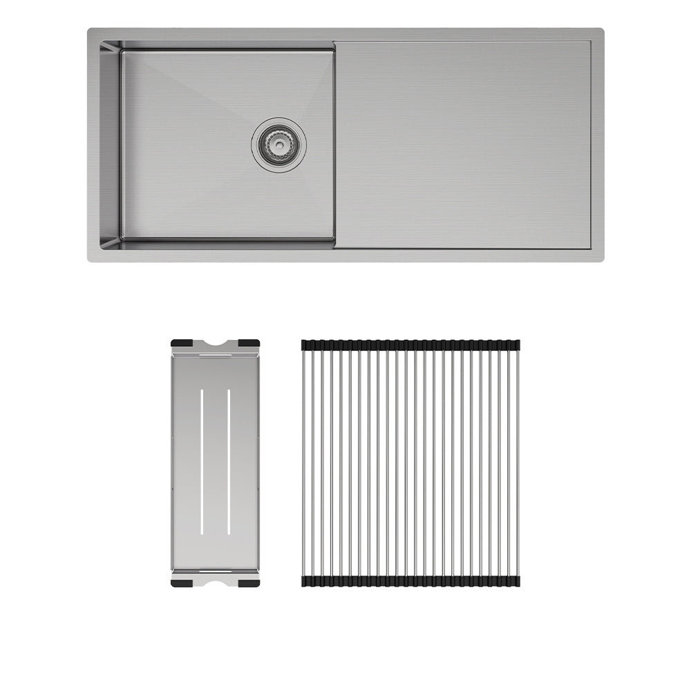 Hana 36L Single Kitchen Sink With Drainer Kit