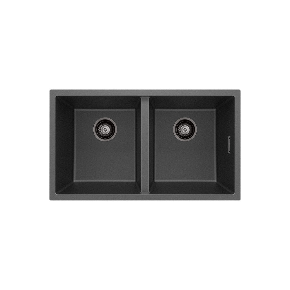 Kuro Granite 34L/34L Double Bowl Kitchen Sink