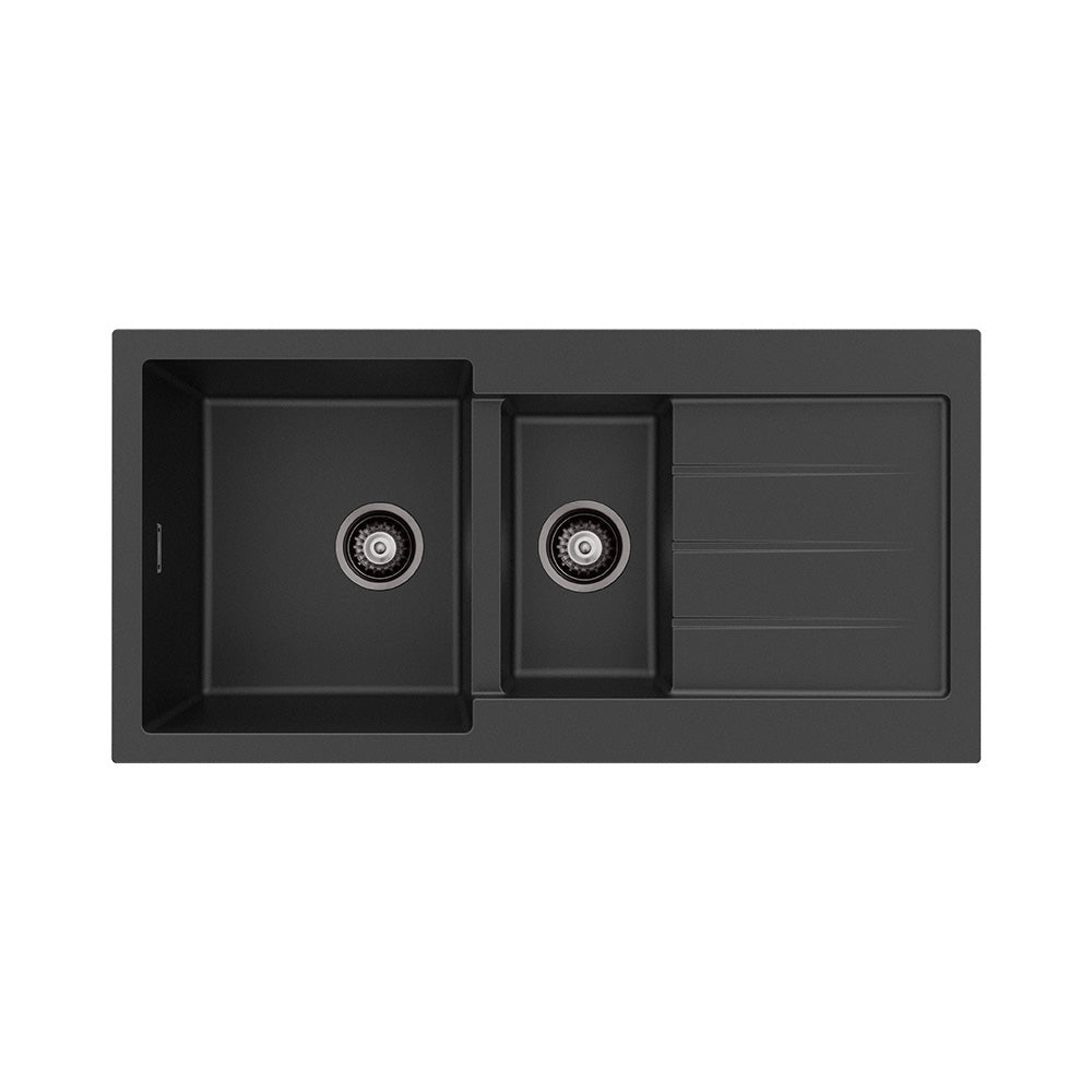 Kuro Granite32L/14L Double Kitchen Sink With Drainer
