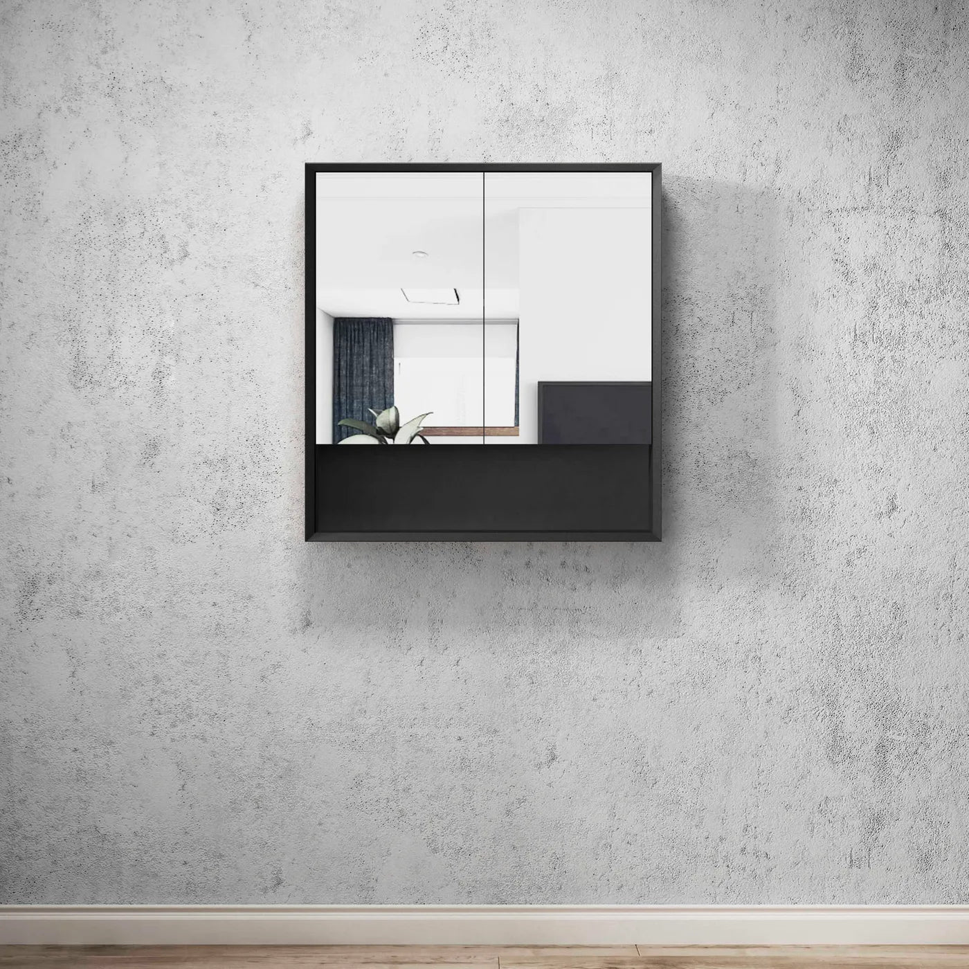 Marlo Shaving Cabinet With Shelf - Matte Black - Neche Interiors